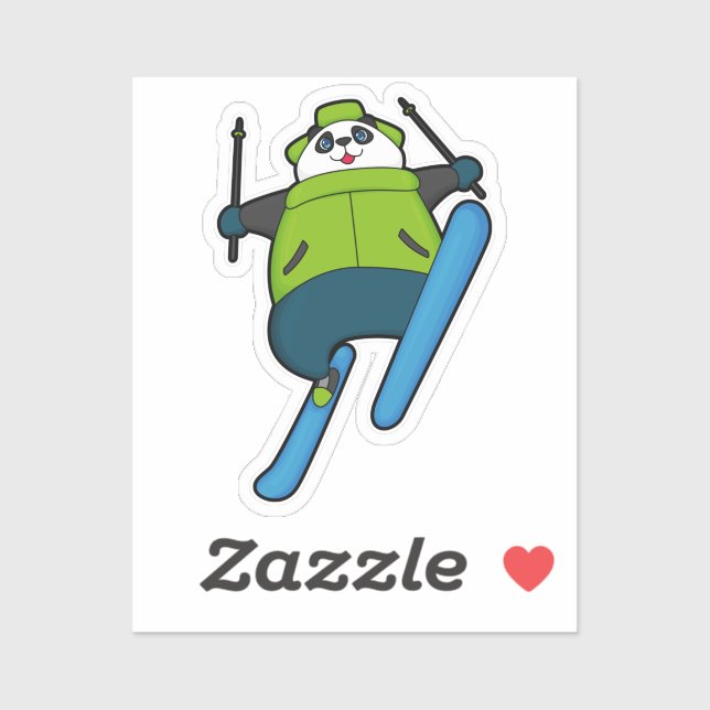 Panda as Ski jumper with Ski (Sheet)