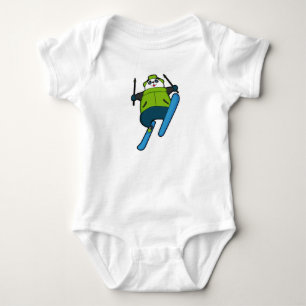 Panda as Ski jumper with Ski Baby Bodysuit