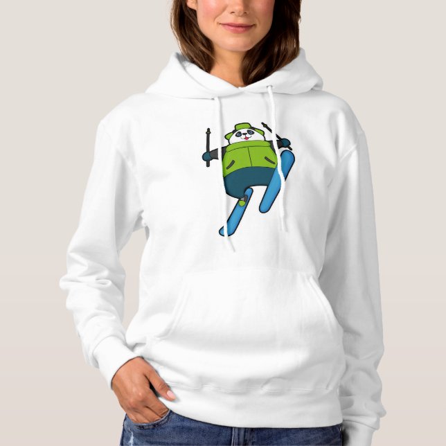 Panda as Ski jumper with Ski Hoodie (Front)