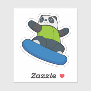 Panda as Snowboarder with Snowboard