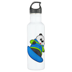 Panda as Snowboarder with Snowboard 710 Ml Water Bottle