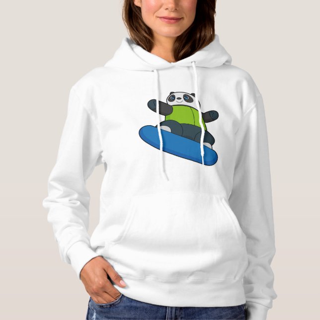 Panda as Snowboarder with Snowboard Hoodie (Front)