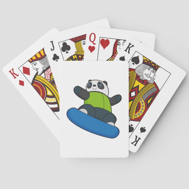 Panda as Snowboarder with Snowboard Playing Cards (Back)