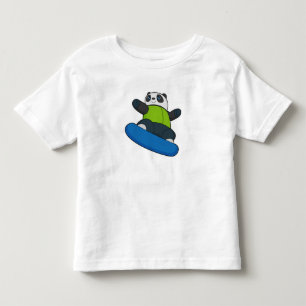 Panda as Snowboarder with Snowboard Toddler T-Shirt