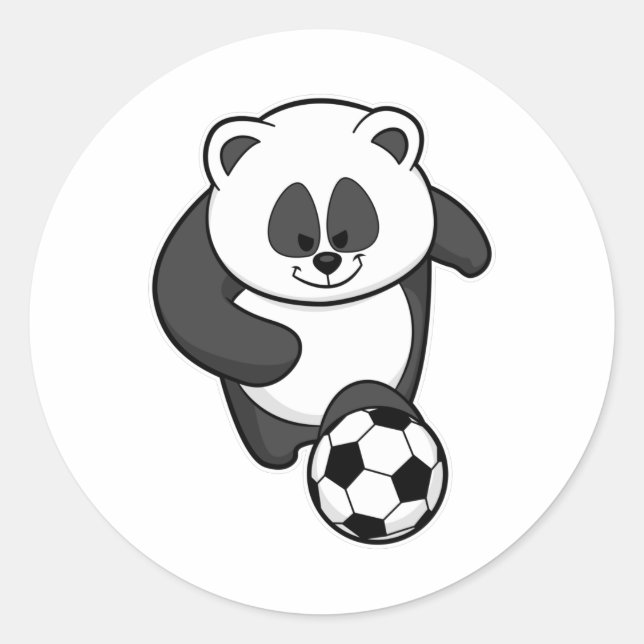 Panda as Soccer player at Soccer Classic Round Sticker (Front)