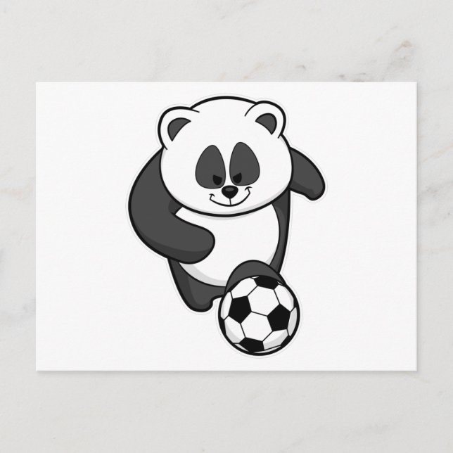 Panda as Soccer player at Soccer Postcard (Front)