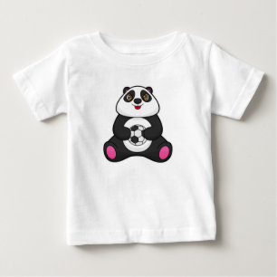 Panda as Soccer player with Soccer ball Baby T-Shirt