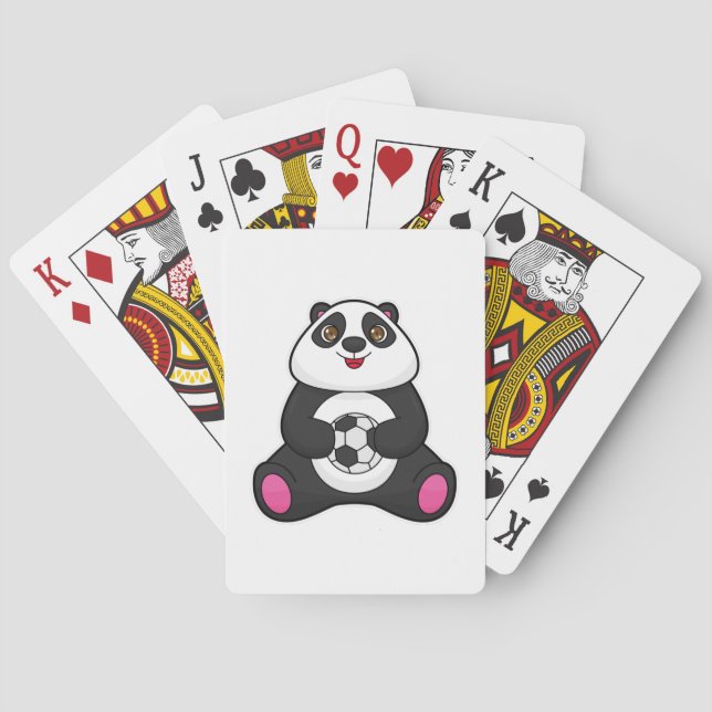 Panda as Soccer player with Soccer ball Playing Cards (Back)