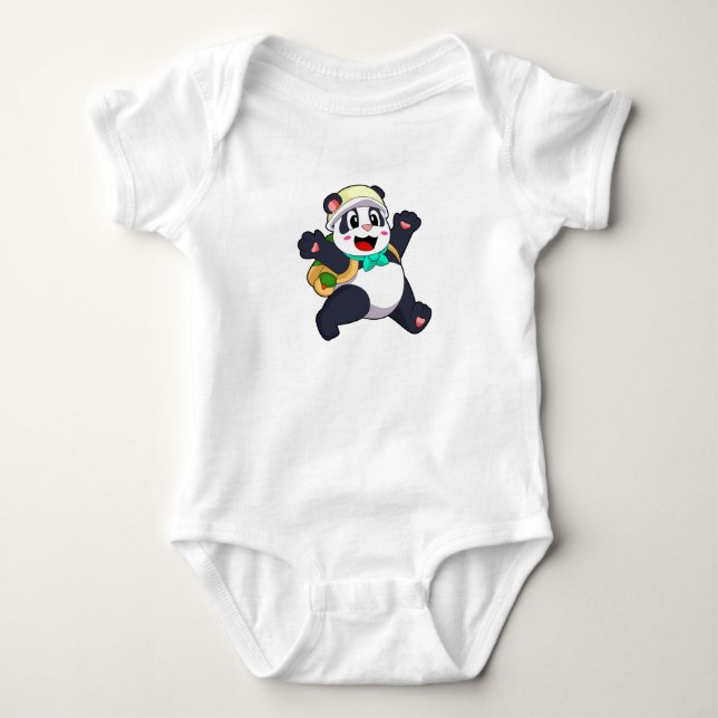 Panda as Student Baby Bodysuit (Front)