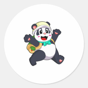 Panda as Student Classic Round Sticker