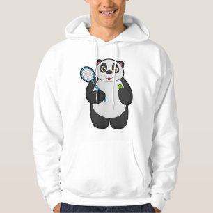 Panda as Tennis player with Tennis racket Hoodie