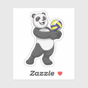 Panda as Volleyball player with Volleyball