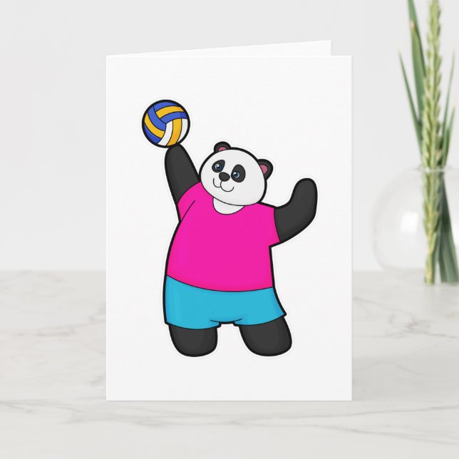 Panda as Volleyball player with Volleyball Card (Front)