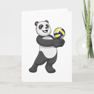 Panda as Volleyball player with Volleyball Card