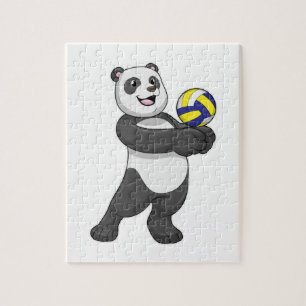 Panda as Volleyball player with Volleyball Jigsaw Puzzle