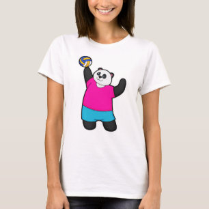 Panda as Volleyball player with Volleyball T-Shirt