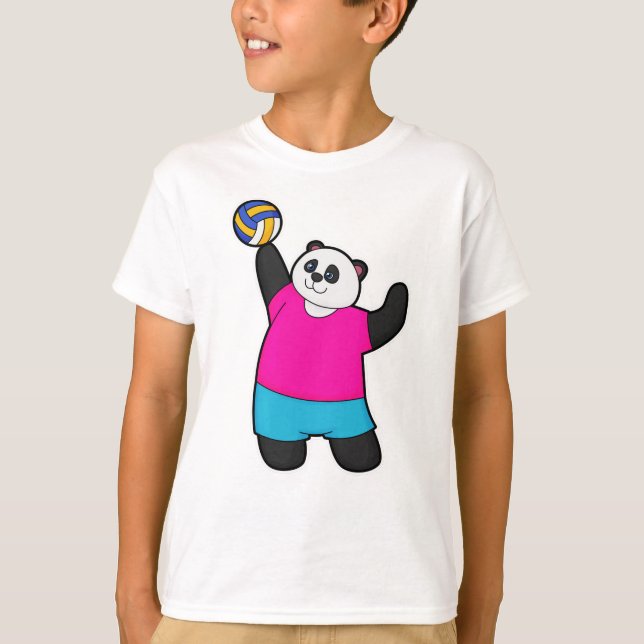 Panda as Volleyball player with Volleyball T-Shirt (Front)