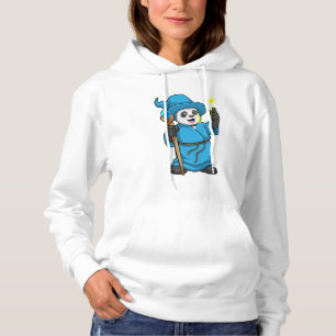 Panda as Wizard with Magic wand Hoodie