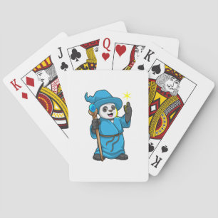 Panda as Wizard with Magic wand Playing Cards