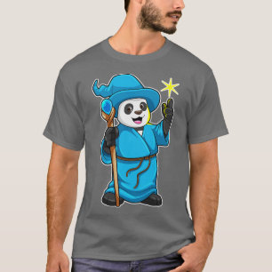 Panda as Wizard with Magic wand T-Shirt