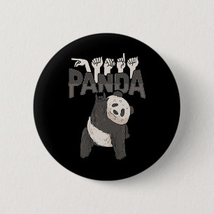 Panda Asl Hand Gesture Deaf Hearing Loss Awareness 6 Cm Round Badge