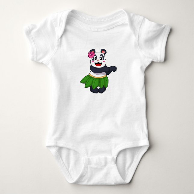 Panda at Ballet Dance Baby Bodysuit (Front)