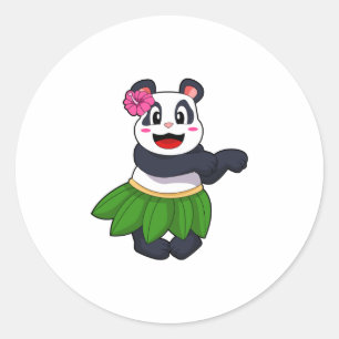Panda at Ballet Dance Classic Round Sticker