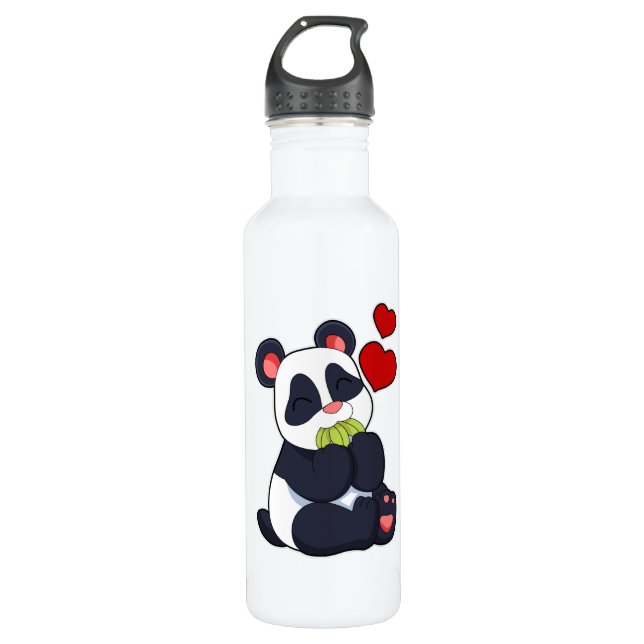 Panda at Eating of Leaves 710 Ml Water Bottle (Front)