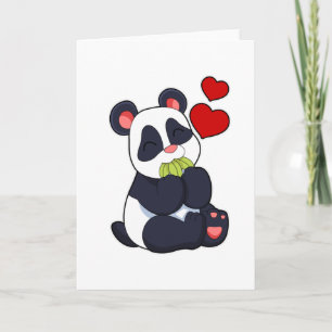 Panda at Eating of Leaves Card