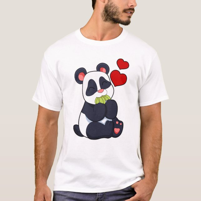 Panda at Eating of Leaves T-Shirt (Front)