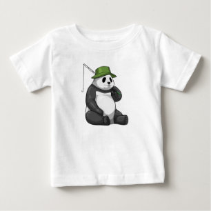 Panda at Fishing with Fishing rod Baby T-Shirt