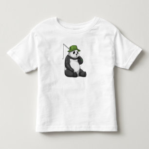Panda at Fishing with Fishing rod Toddler T-Shirt