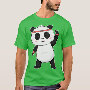 Panda at Fitness with Head Sweat T-Shirt