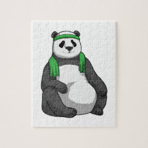 Panda at Fitness with Towel Jigsaw Puzzle