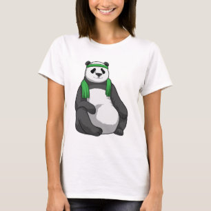 Panda at Fitness with Towel T-Shirt