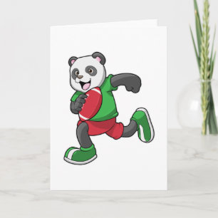 Panda at Football with Equipment Card