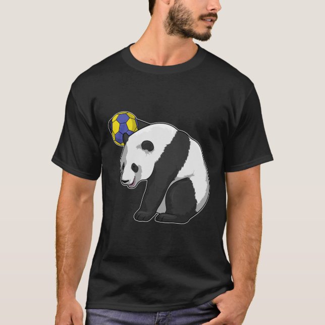 Panda at Handball Sports T-Shirt (Front)
