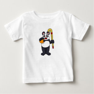 Panda at Hockey with Hockey bat Baby T-Shirt