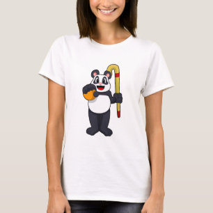 Panda at Hockey with Hockey bat T-Shirt