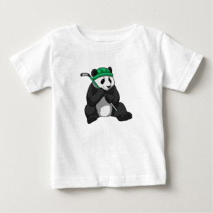 Panda at Ice hockey with Ice hockey stick Baby T-Shirt
