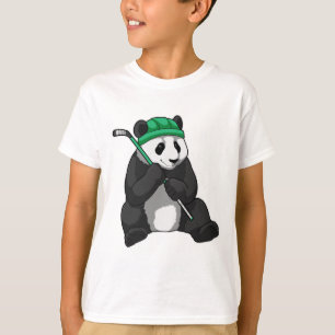 Panda at Ice hockey with Ice hockey stick T-Shirt