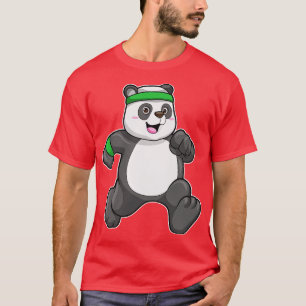 Panda at Jogging with Head Sweat T-Shirt