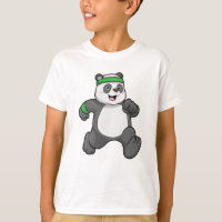 Panda at Jogging with Headband & Sweatband
