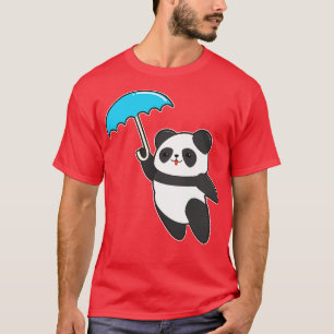 Panda at Rain with Umbrella 1 T-Shirt