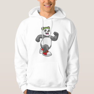 Panda at Running with Headband Hoodie