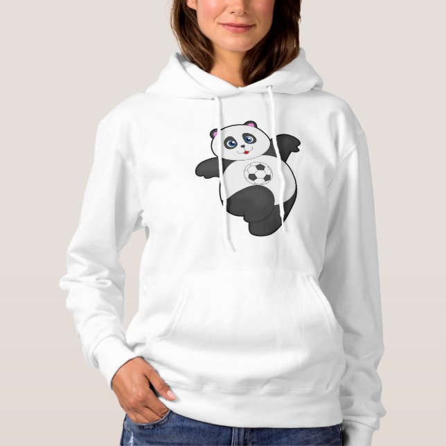 Panda at Soccer Sports Hoodie (Front)