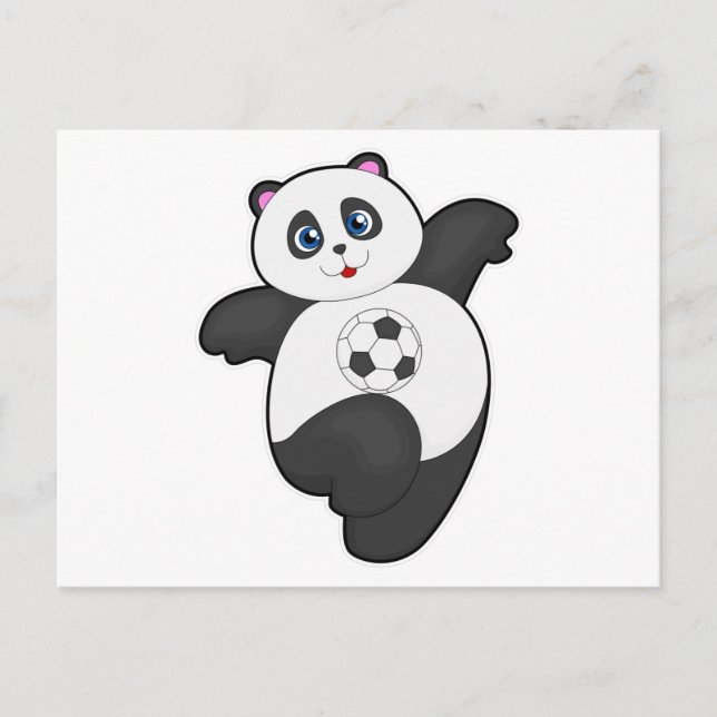Panda at Soccer Sports Postcard (Front)