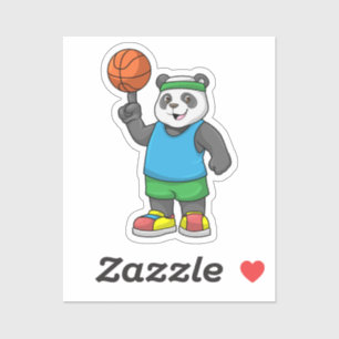 Panda at Sports with Basketball