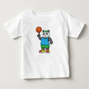 Panda at Sports with Basketball Baby T-Shirt