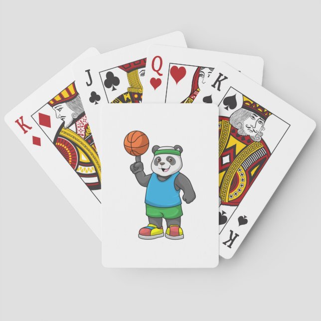 Panda at Sports with Basketball Playing Cards (Back)